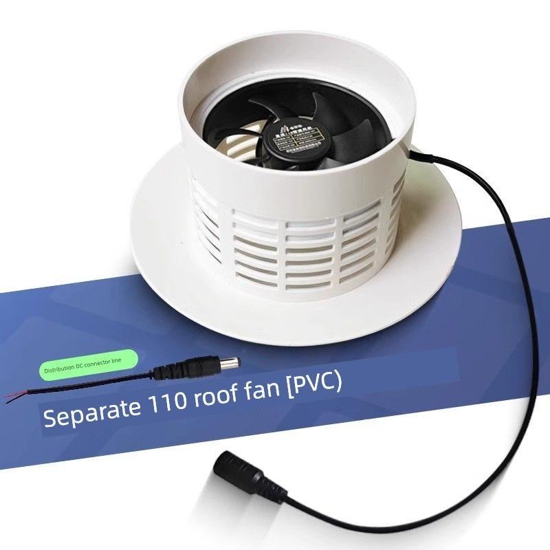

Solar 12V Roof Pipe Fan Ventilation Metal 110mm Pipe Strength Ventilation Fan For Home Low Noise Exhaust Fan Separate 110mm pipe roof fan [PVC]] 200x170x110mm