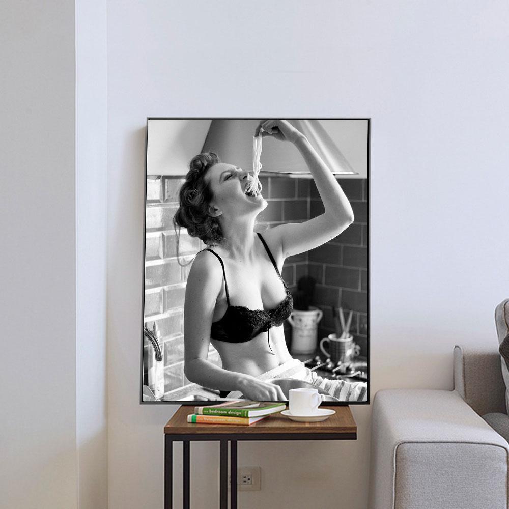 Sexy Woman Portrait Art Canvas Print Naughty Girl Poster Modern Nordic Canvas Art Beauty Wall Picture Painting Home Bar Decor
