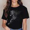 Fashionable Horse Print Women's T-shirt Popular Summer Short Sleeved Round Neck Cute Loose T-shirt Creative Women's New Top