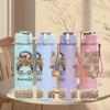 1PC Hair Stylist Girl Salon Quote Print 750ml Color Plastic Sports Water Bottle Leakproof Flip Straw Lid Suitable for Sports Office Home Use