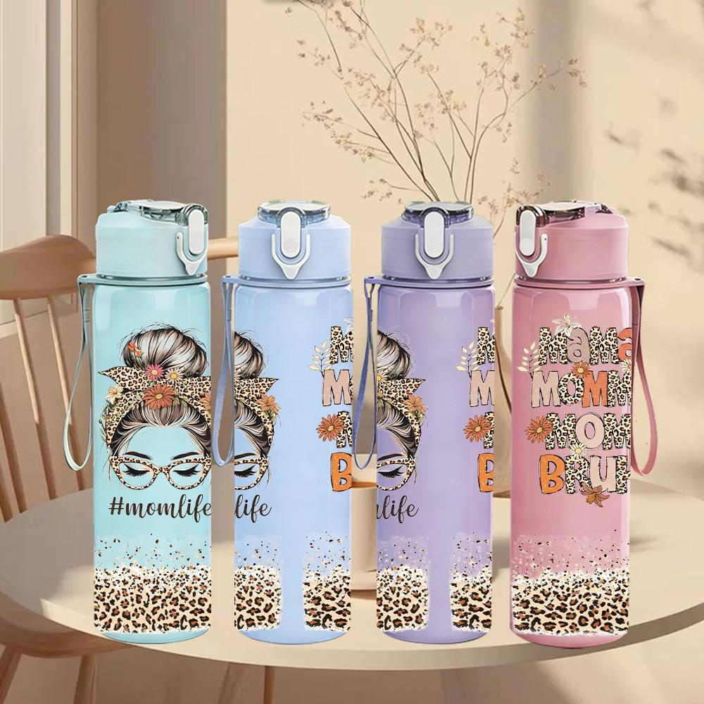1PC Hair Stylist Girl Salon Quote Print 750ml Color Plastic Sports Water Bottle Leakproof Flip Straw Lid Suitable for Sports Office Home Use