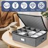 Oxford cloth Stackable Mug Storage Box with zipper for 12pcs Cups Organizer box for Kitchen Cabinets Space-Saving Cup Holder