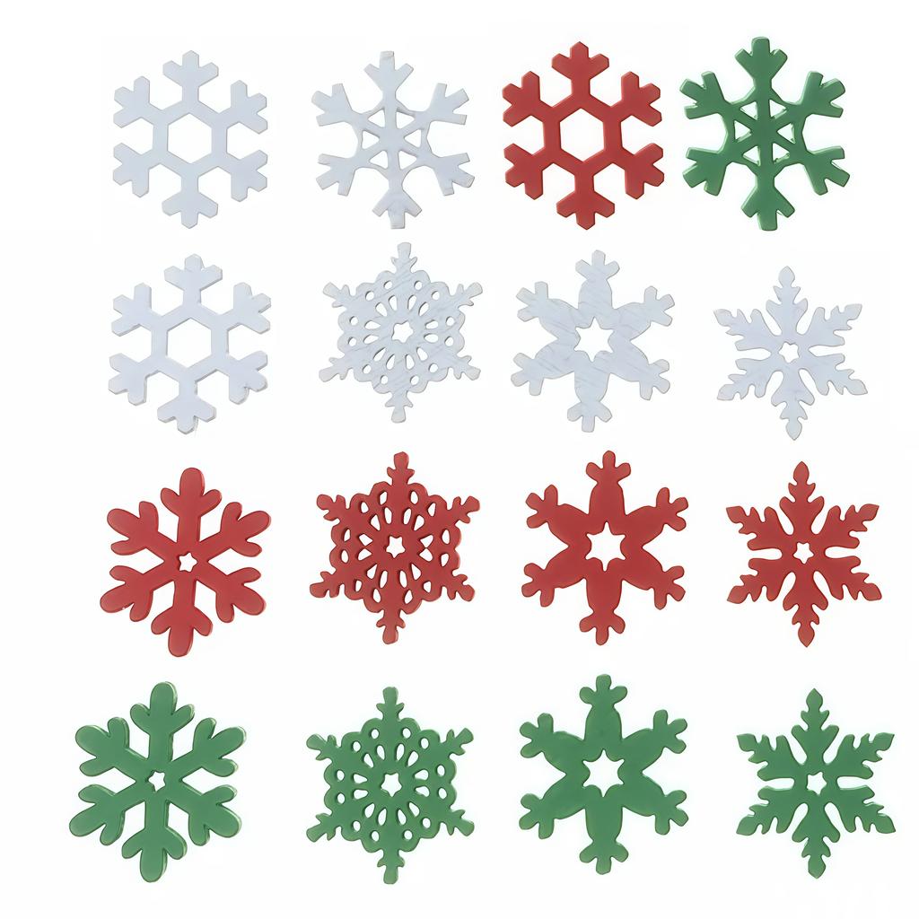 50pcs Wooden Snowflake Ornaments, Christmas Tree Decorations & Window/Door Accessories Snowflake Decorations for Handicrafts
