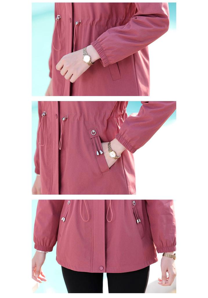 Mom's Fashionable Wide-Cut Trench Coat for Middle-Aged and Elderly Women – Spring & Autumn Casual Wear 2026