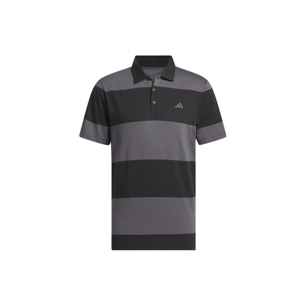 Adidas Colorblock Rugby Stripe Polo Shirt Men Polo Shirts Black Gray IU4355