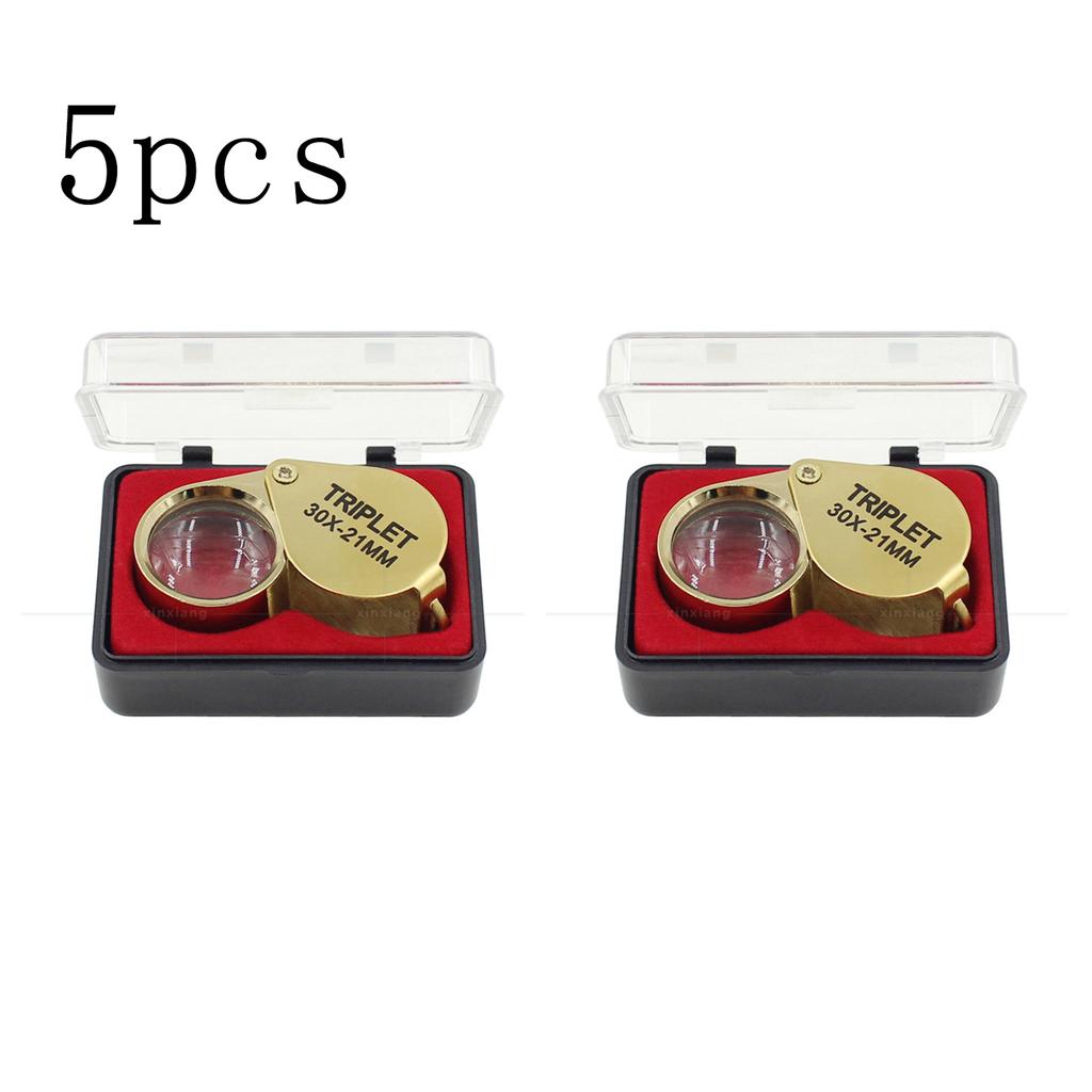 Pocket Loupe Magnifier Jewelry Magnifying Glass Foldable Diamond Lupa Triplet Jewelers Eye Glass Tool Reading Magnifier