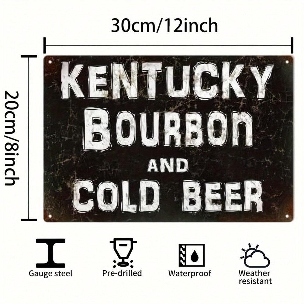 Vintage Metal Tin Sign 8x12 Inch Rustic Bar Decor Bourbon Beer Pub Wall Art 20x30