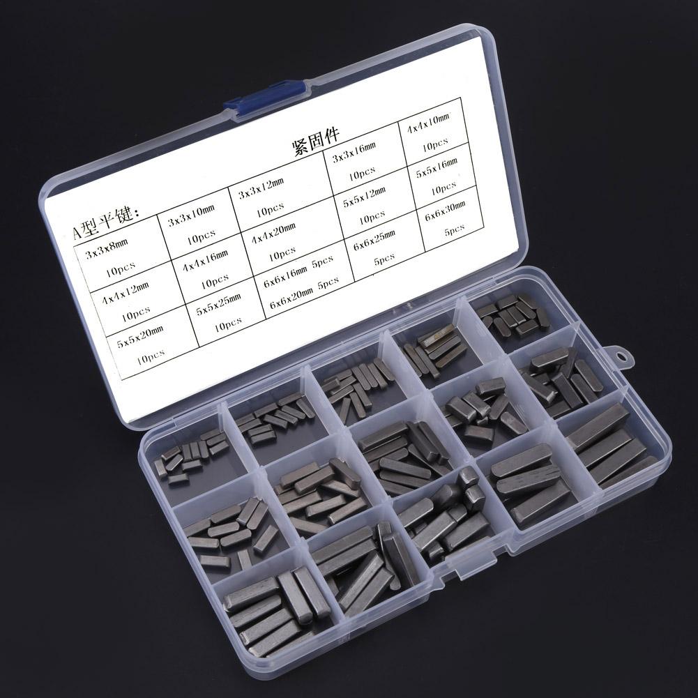 Parallel Key, 140pcs Round Ended   Key Parallel Drive Shaft Keys Set 8mm 10mm 12mm 16mm 20mm 25mm 30mm Key Stock, Nut   Assortment Sets