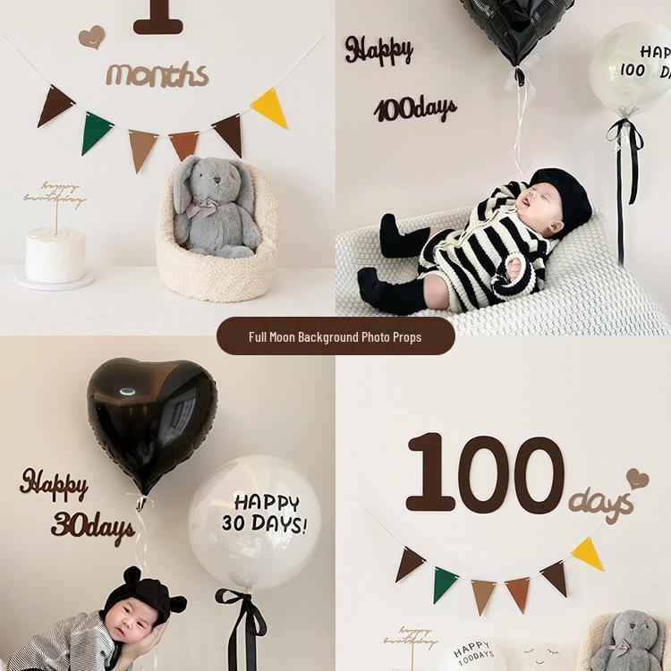 30-Day Baby Celebration Photo Props & Background Wall Set