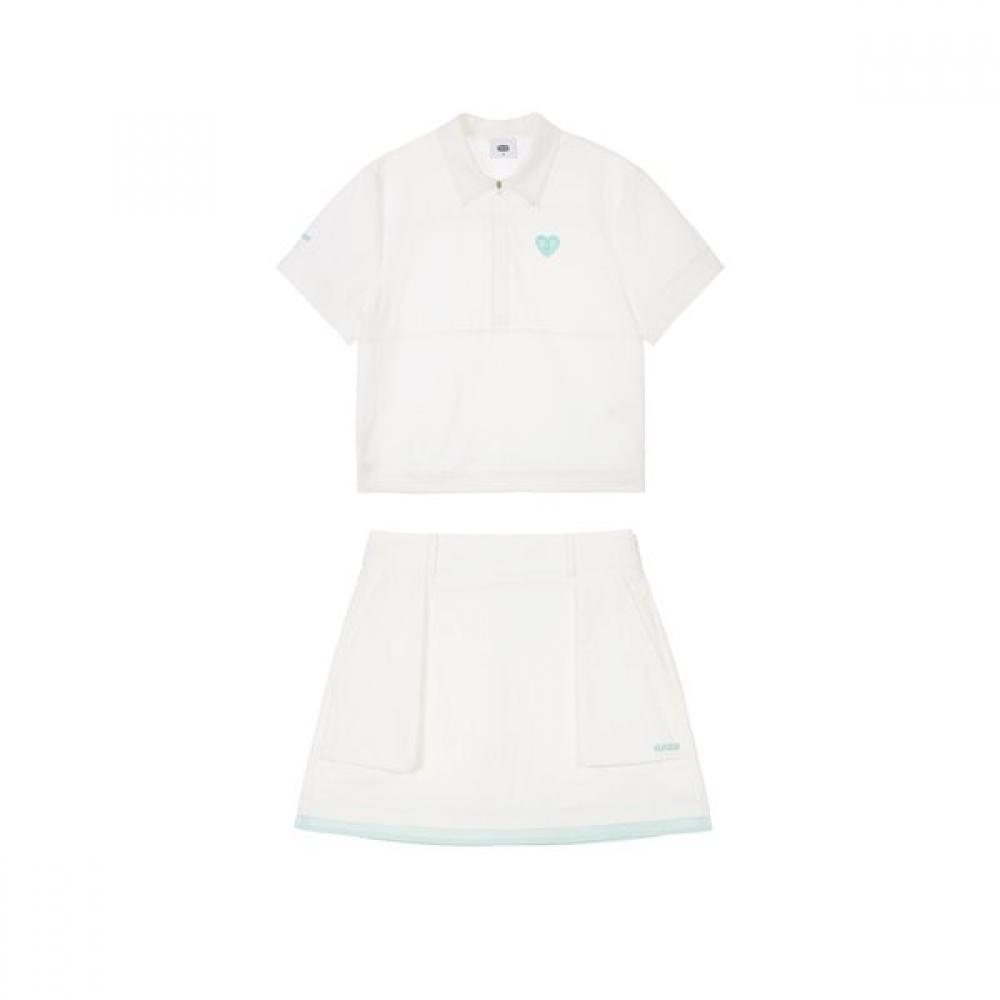 Goxo Smile Heart Two Piece Shirt White S