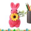Simulated Flocked Rabbit Easter Rabbit Decoration Small Natural Flocking Realistic Bunny Figure Ornaments For Home Bedroom