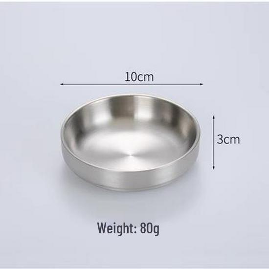 Golden Double-Layer Korean Cuisine Bowl - 304 Stainless Steel, Ideal for Rice, Soup, Kimchi, and Cold Noodles.