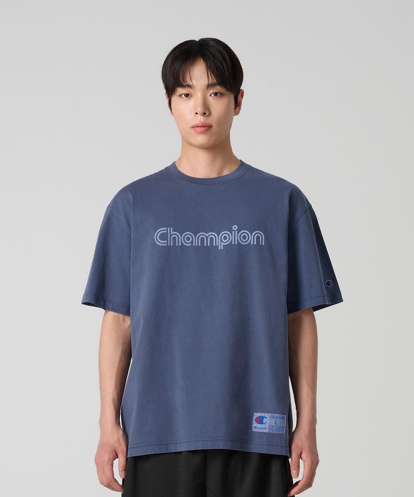 CHAMPION Track Logo Garment-Dyed T-Shirt 3 Colors