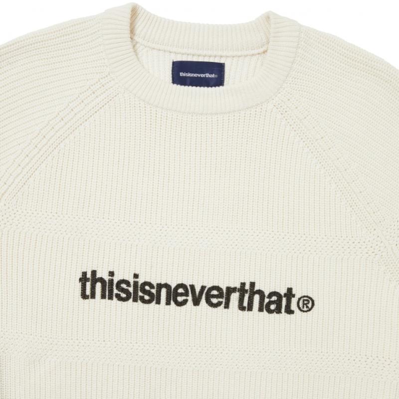 ThIs Is Never ThaT T Logo kniT sweaTer whiTe