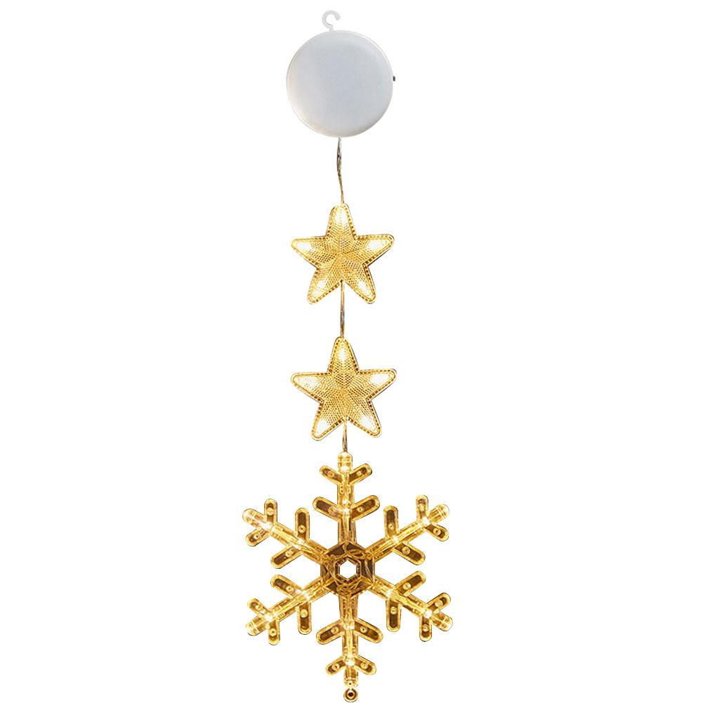 3 Pack Christmas Window Decoration Light Battery Operated Window Hanging Light with Suction Cup Christmas Home Shop Party Gifts