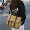 Canvas Bag Business Shoulder Crossbody Bag Large Capacity Lightweight Contrast Color Student Bag