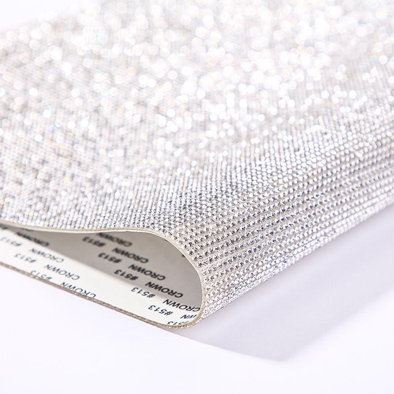 VC  SS6 8 Glass Crystal Eco-Friendly Self-Adhesive Rhinestone Sticker Flat Back Non-Hot Fix Rhinestone Sheet Mesh for