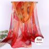 Fashion Floral Printing Silk Scarf Lotus Leaf Breathable Beach Shawl Smooth Women Foulard Women