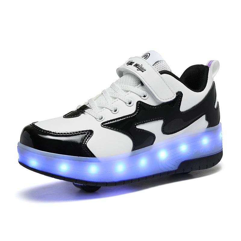 Children's Runaway Shoes Invisible Double Wheels Removable Teenagers Charging with Lights Colorful Luminous Roller Skates