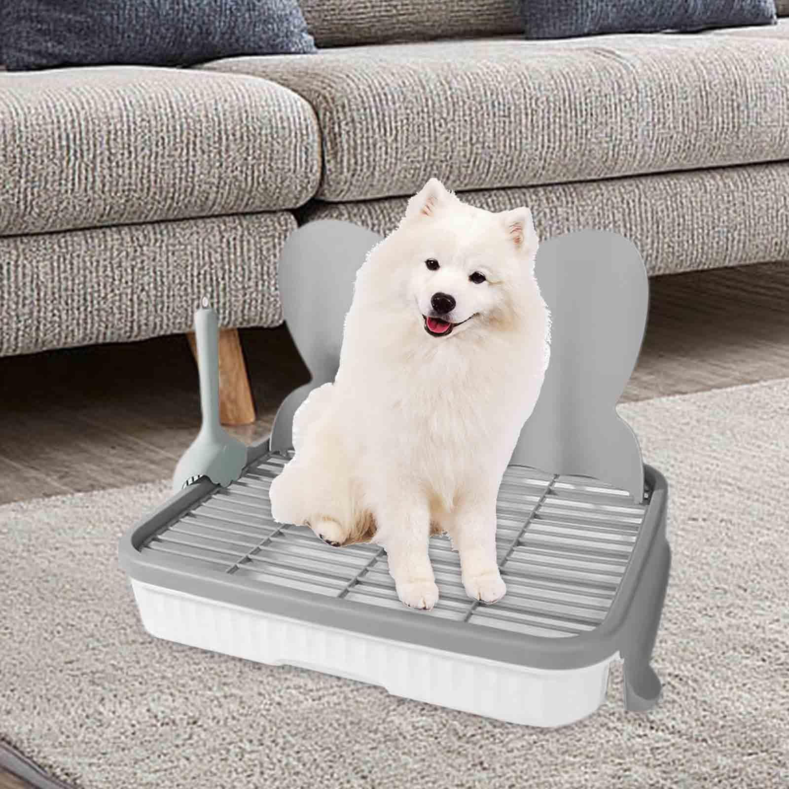 

Туалет для собак, лоток для дрессировки домашних животных, сетчатый съемный уголок для дрессировки щенков для маленьких и средних собак серый