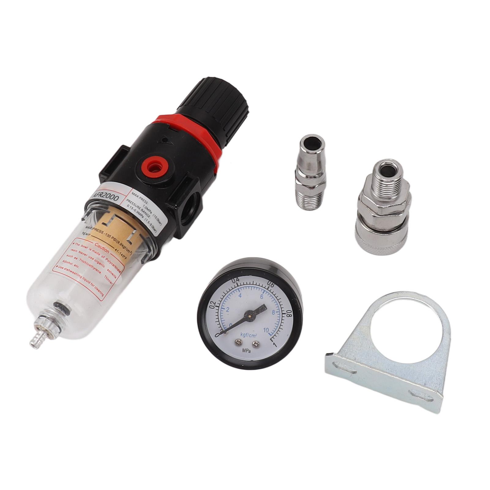 

14 Inch Oil Water Separator AFR2000 Compressed Air Filter Gas Source Processor with Pressure Gauge