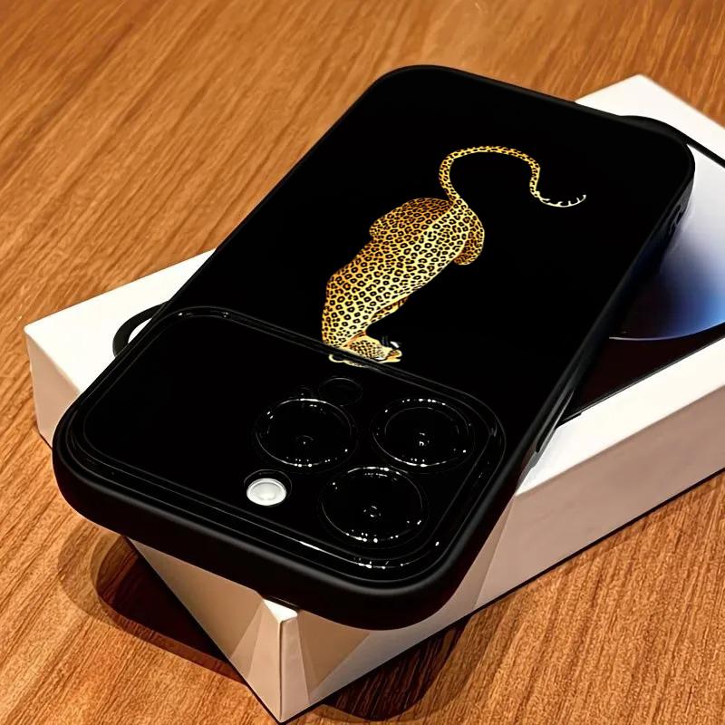 Fashion Leopard Print Burgundy Phone Case For iPhone 17 16 11 13 12 14 15 Pro Max XS X XR Plus 16 17 Pro Air Shockproof Cover