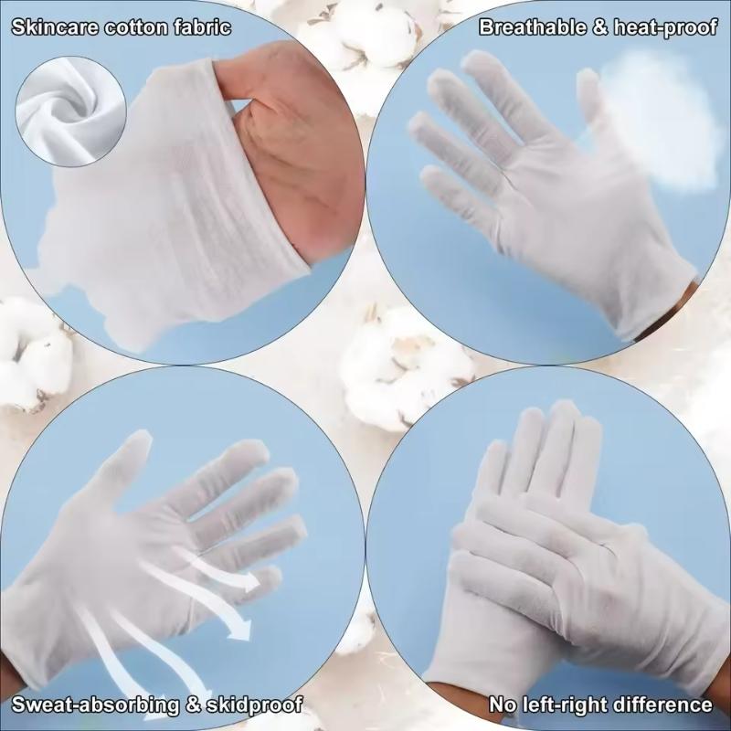 24PCS White Cotton Work Gloves for Dry Hands Ceremonial Handling Film Jewelry Silver Inspection Gloves Household Cleaning Tools