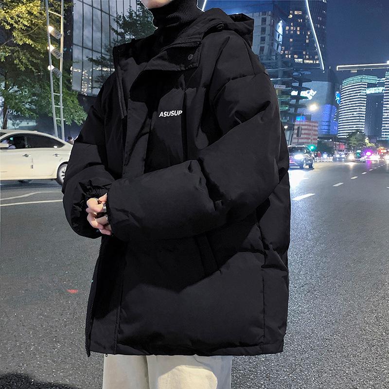 Men's Hooded Cotton Jacket - 2025 Autumn/Winter Youth Trend, Thick Padded for Warmth, Stylish Brand, Ideal for Middle School Students