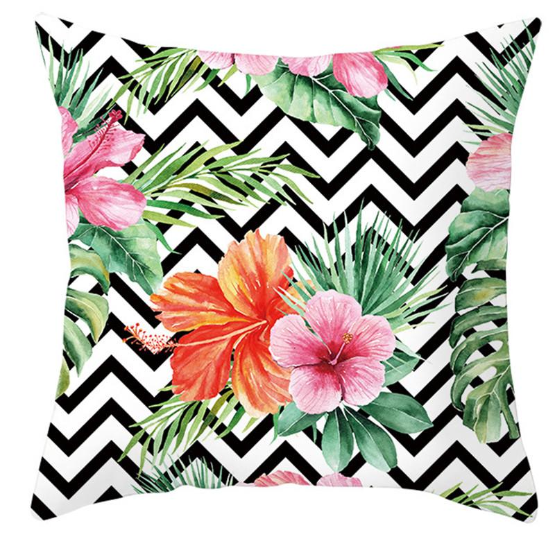 Tropical Plant Printed Pattern Cushion Cover for Home Living Room Sofa Decoration Pillow and Pillowcase
