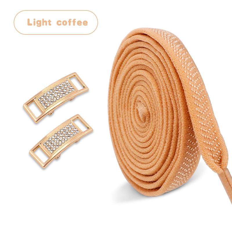 Elastic Laces Sneakers Tennis No Tie Shoe Laces Gold Diamond Buckle Shoelaces Without Ties Flat Shoelace for Shoes Accessories
