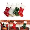 F26C Christmas Sock Hanging Decorations Wool Socks Candy Bag Decorative Gift Bag