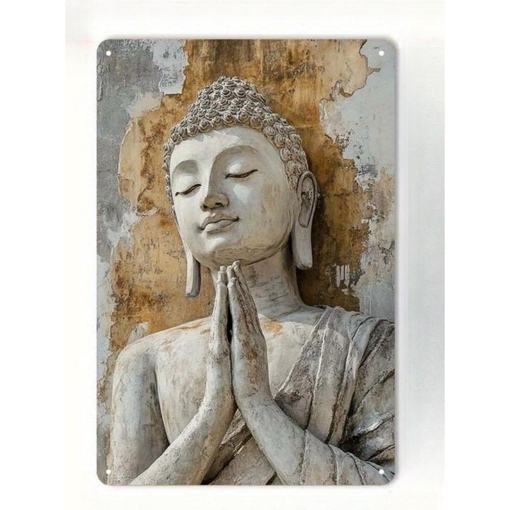

D Metal Buddha Wall Art Antique Gold Finish Zen Meditation Statue Prayer Hands Home Temple Office Decor Spiritual Gift 20x30cm