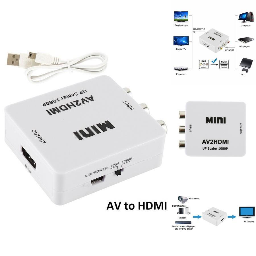 Miniav To Hdmi Converter Cable With High Speed Transmission For Home Theater Setup