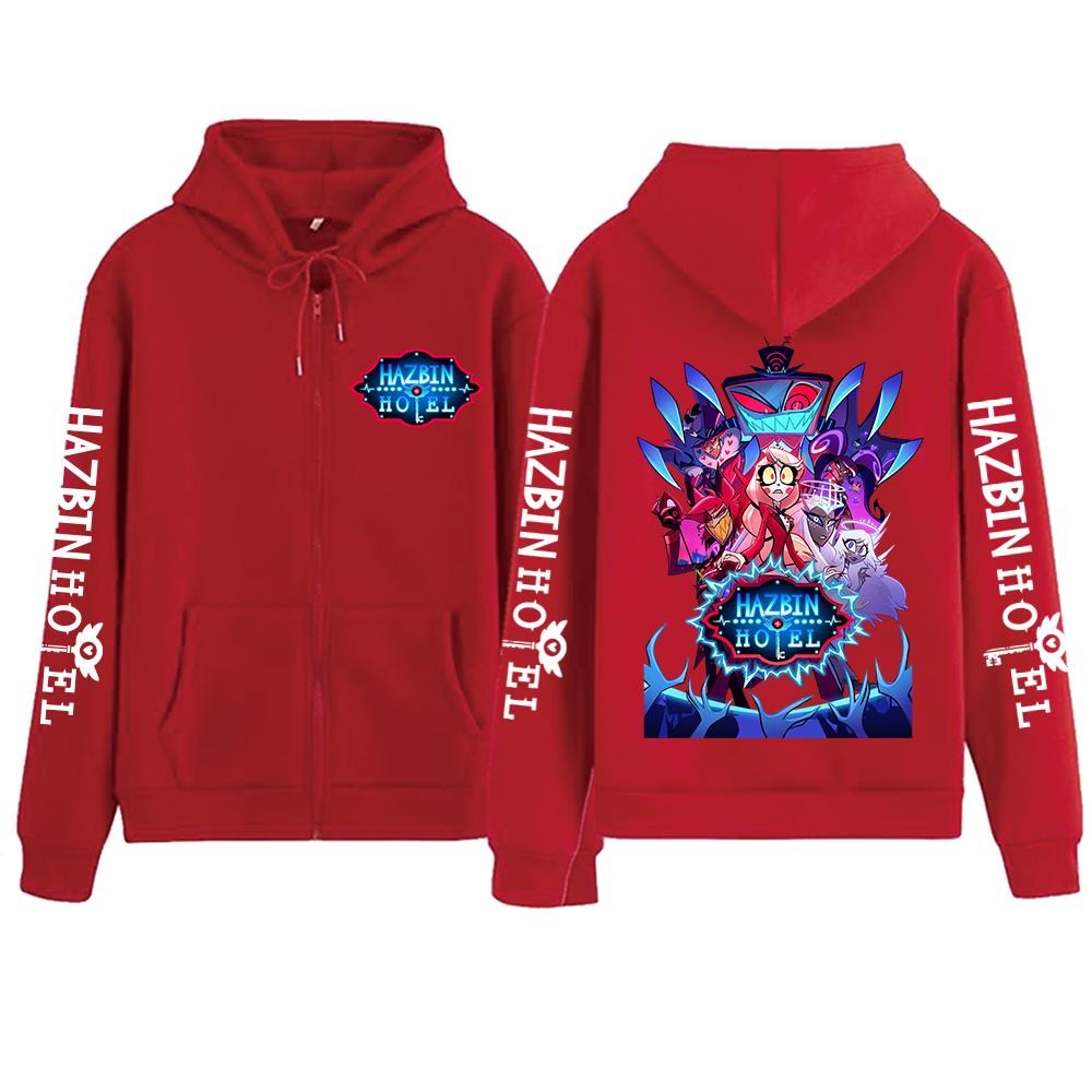 Hazbin Hotel Staffel 2 Reißverschluss-Hoodie Mann Frau Harajuku Langarm Musical TV-Serie Pullover Tops Sweatshirt Geschenk