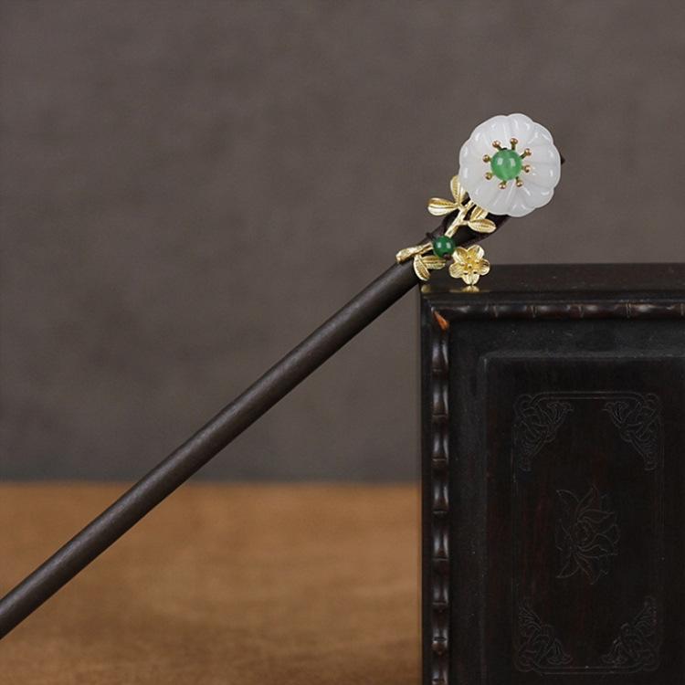 Retro Walking Hairpin, Ancient Hanfu Fringed Headdress, Hairpin, Court Classical Disc Hair, Wooden Hairpin, Hair Accessories