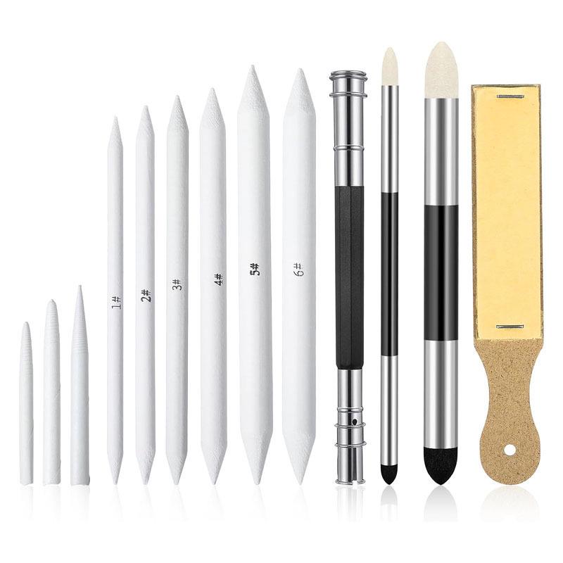 Art Sketching Blending Stumps Set: 9-Piece Kit for Drawing, Blending & Smudging