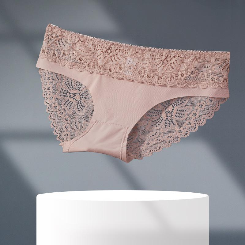 Sexy Panties Women Lace Low-waist Briefs Female Comfortable Underwear Floral Solid Lingerie Underpants M-XL Girls Panty