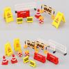 Kids Cognition Early Teaching Road Signs Mini Traffic Cones Road Block Fences Street Scene Model