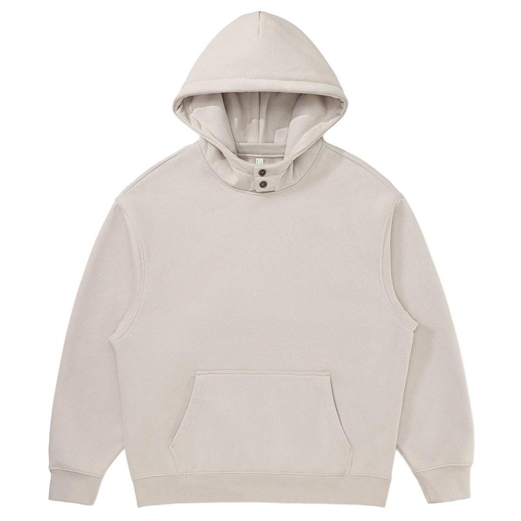 2025 Autumn/Winter Fleece-Lined Hooded Sweatshirt & Pants Set – Men's Trendy European/American Basic, Solid Color, 510g.