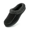 Men Winter Warm Slippers Fur Slippers Men Plush Slipper Cotton Shoes Non-slip Solid Color Indoor Casual Slippers Big Size 46 47