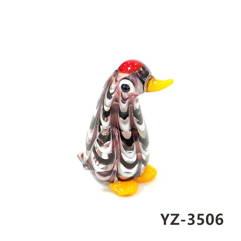 Colorful Cute Glass Duck Mini Figurine Craft Ornament Easter Animal Tiny Statues Home Table Micro Fairy Garden Decor Accessories