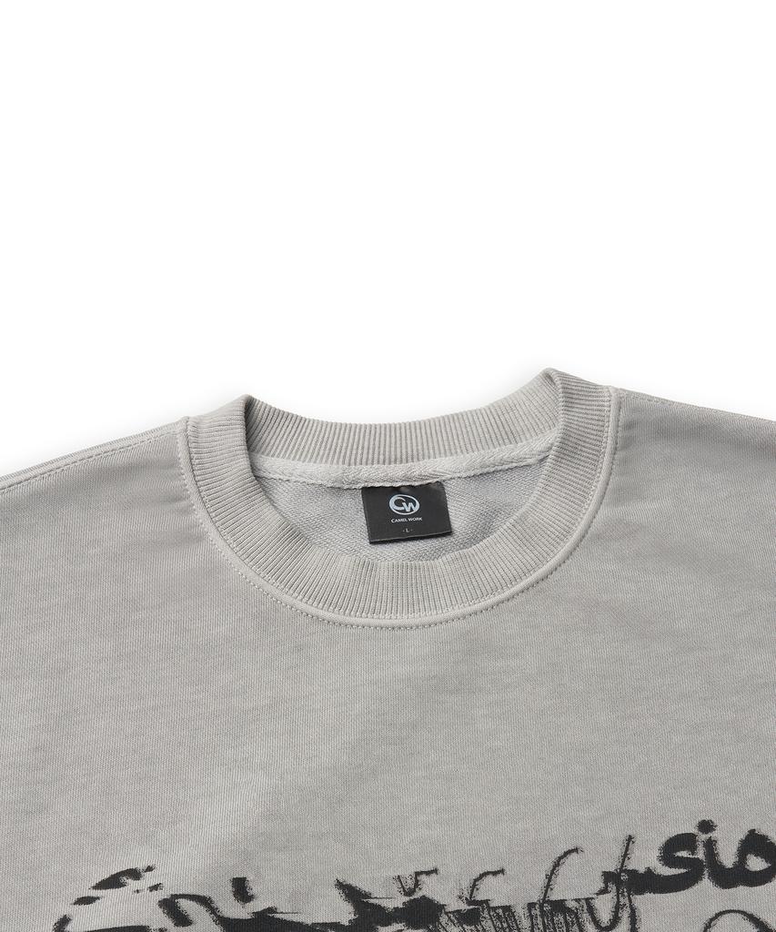 CAMEL WORK Chip Delusion Grunge Sweatshirt (Pigment Grey)