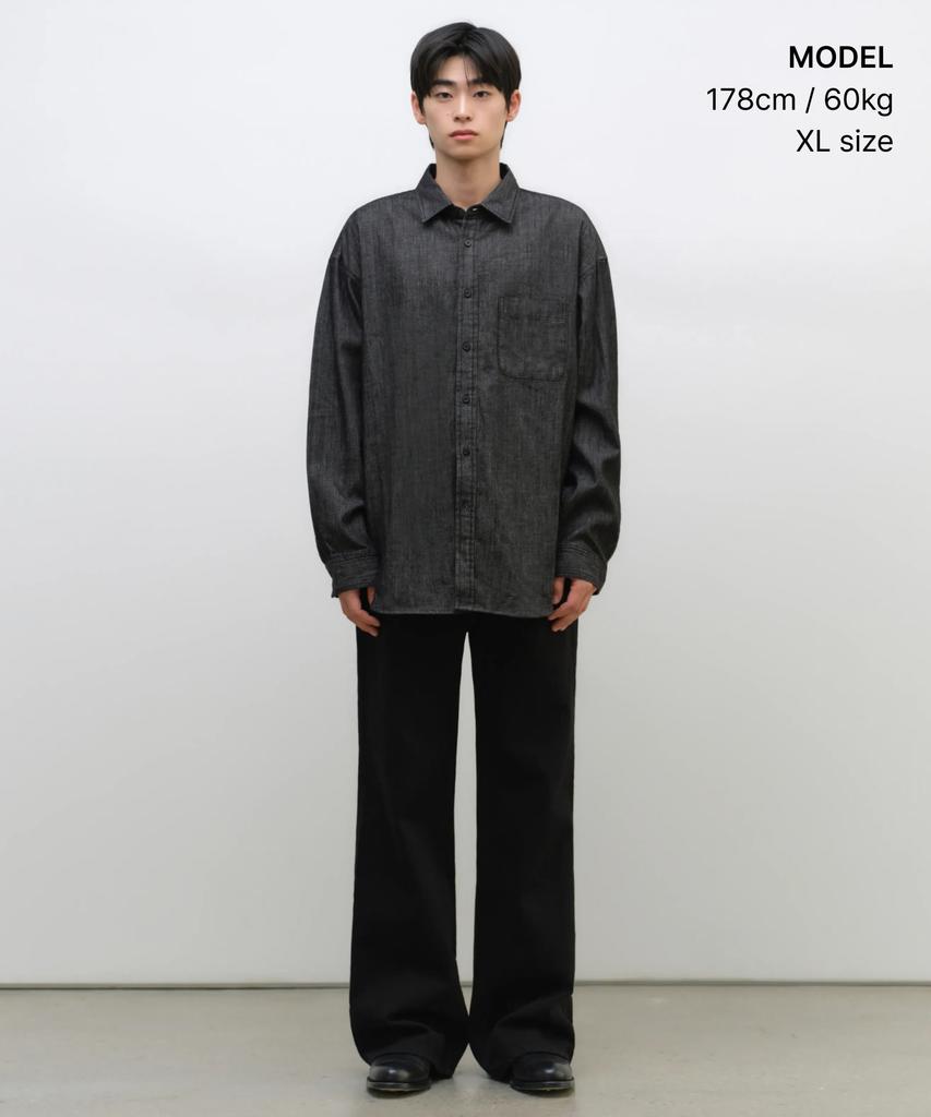 MUSINSA STANDARD Oversized Denim Shirt [Raw Black]