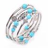 Beautiful Ethnic Hypoallergenic Female Bangle Turquoise Beads Wrap Bracelet Fashion Jewelry