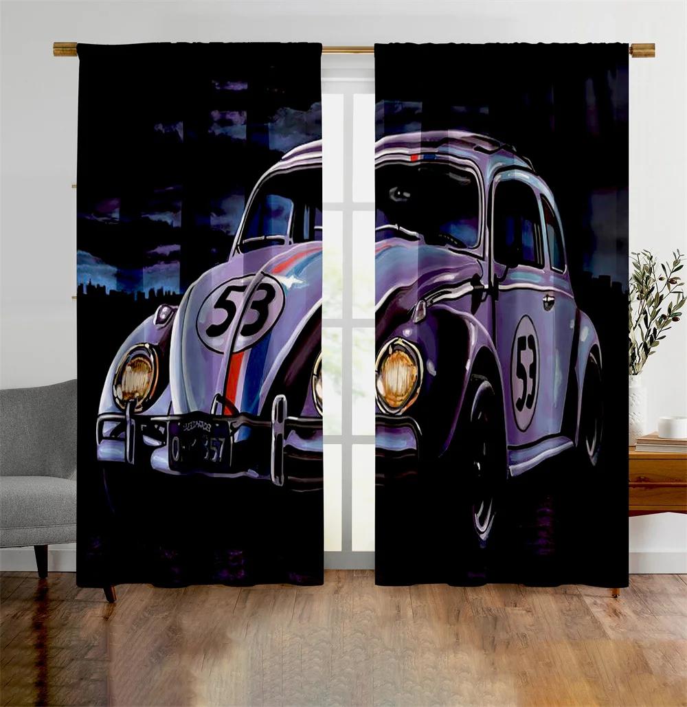 

Модные гоночные автомобили мотоциклы для мальчиков мужчин современные светофильтрующие драпировочные оконные шторы для декора гостиной спальни кухни 2 штуки W60H60(CM)x2PCS&Grommet Top прозрачный