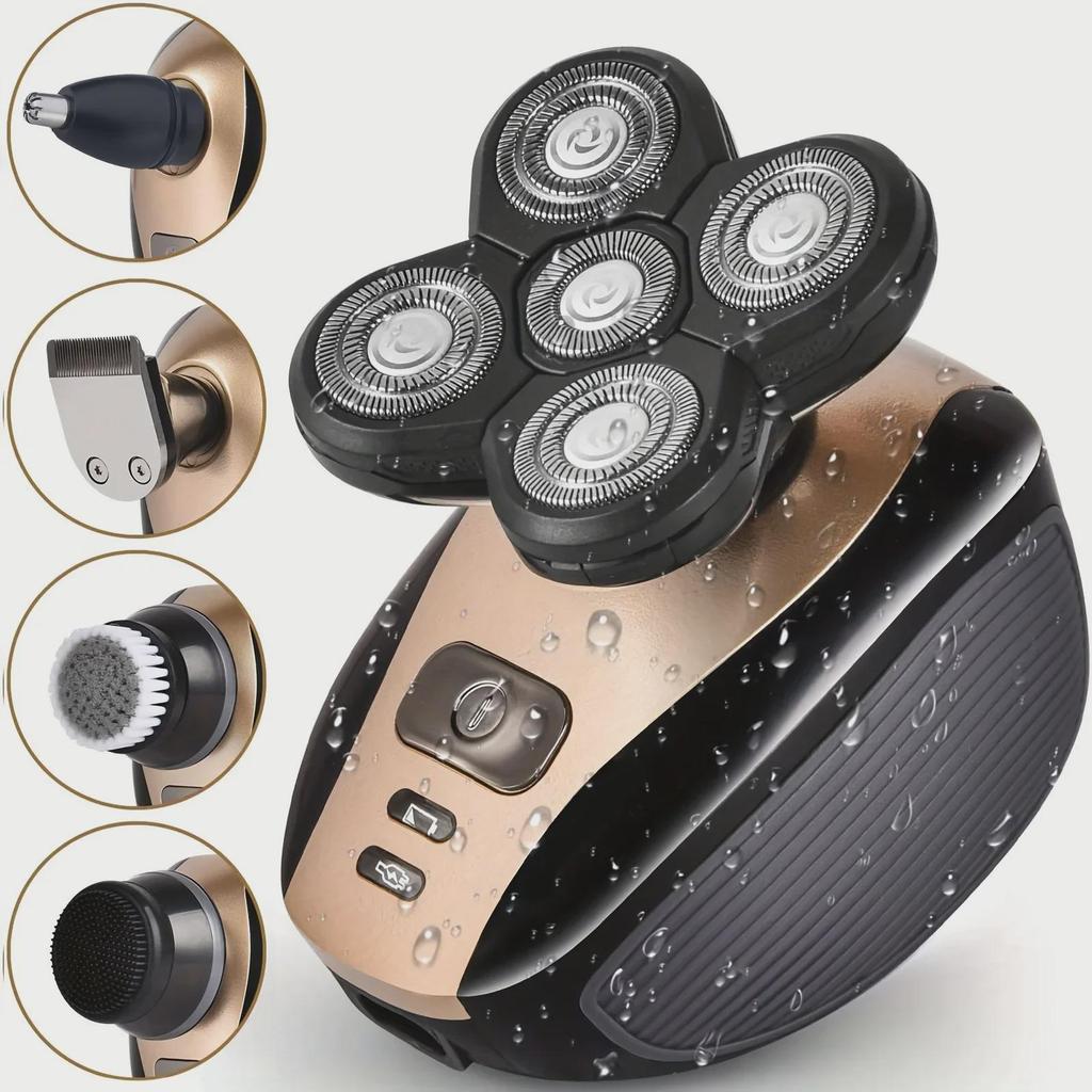 High-Power Multi-Function Men's Electric Shaver: Five-Blade Balding Tool
