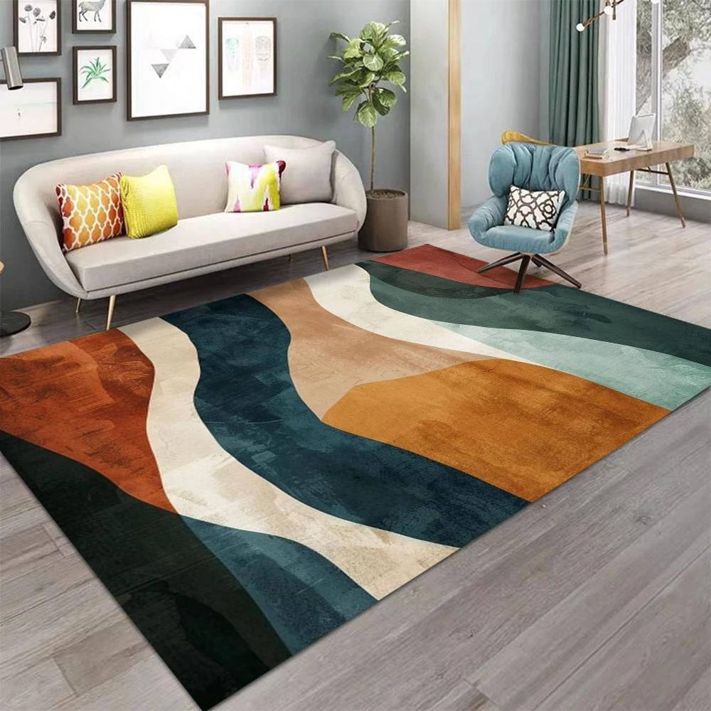 Modern Abstract Geometric Pattern Area Rug for Living Room, Children's Floor, Bedroom, Sofa Cushion, Home Decoration
