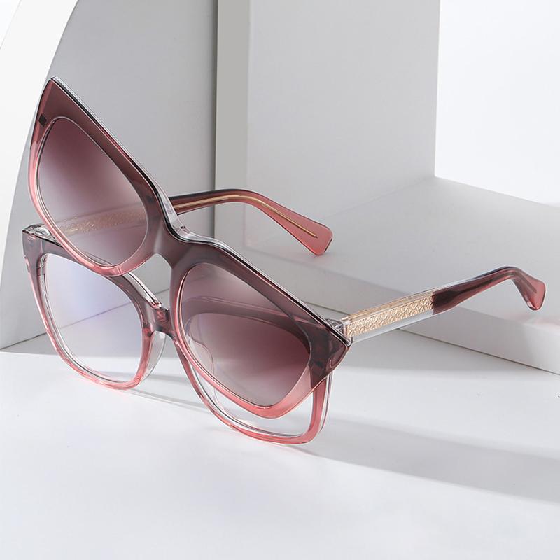 Custom Myopia Prescription Women Men Polarized Clip On Sunglasses Fashion Computer Eyeglasses TR90 Anti Blue Light Glasses Frame