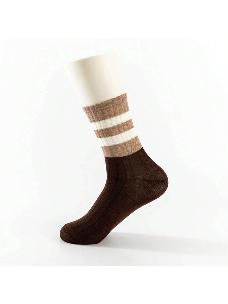 5 Paar Neue Koreanische Japanische Stil Damen Socken Lockere Socken Schulmädchen Harajuku Einfarbige Nadelstrick Gestreifte Freizeitsocken