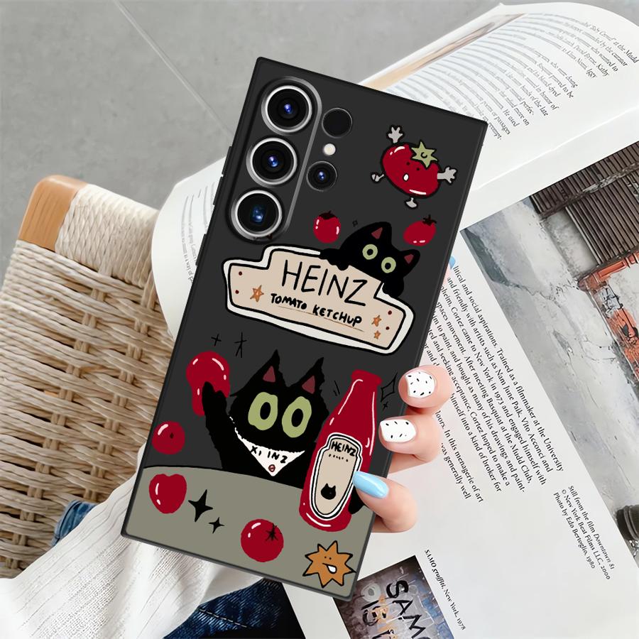 

Tomato Sauce Cat Funda Phone Cover Case for Samsung Galaxy S25 S10 S9 S24 Plus S20 Ultra S23 S26 S21 FE Note 20 8 9 10 Galaxy S21 FE 5G